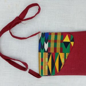 Store Ankara Print Crossbody Bag with Woven Strap