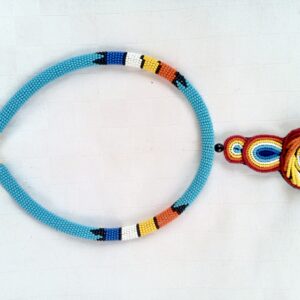 Store Handmade beaded rope necklace with a spiral swirl pendant — a bold statement piece available in multiple colors.