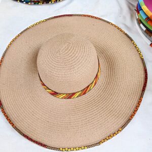 Maasai Beaded Wide-Brim Straw Sun Hat