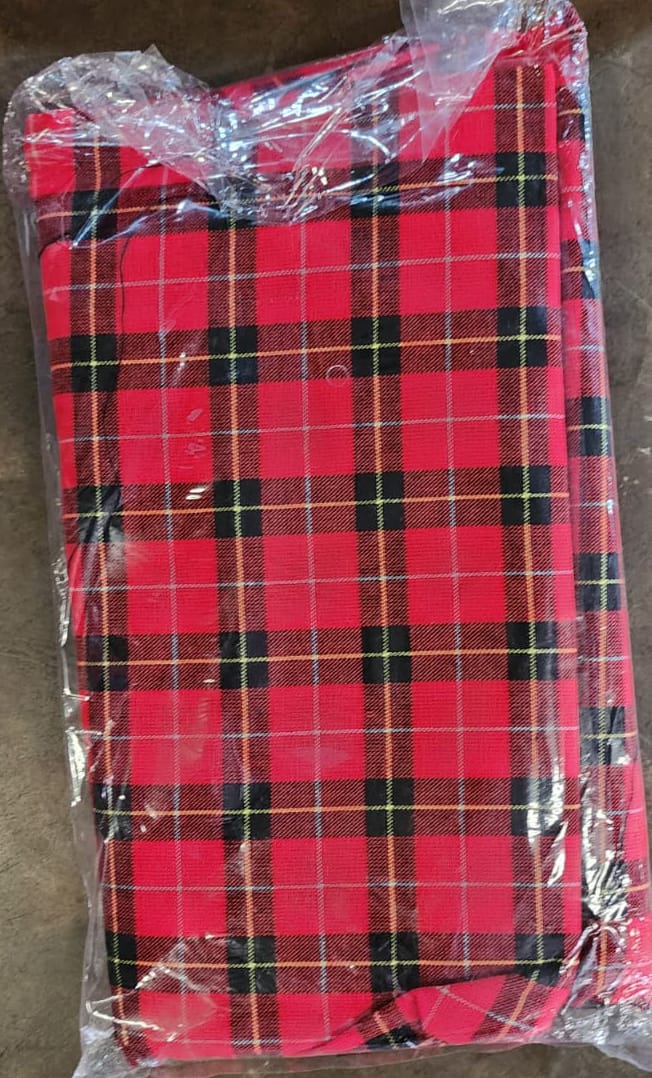 Authentic Maasai Shuka Blanket – Traditional African Plaid Wrap Cloth