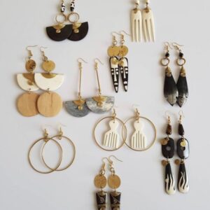 Brass & Bone African Earrings for Women | Handmade Dangle