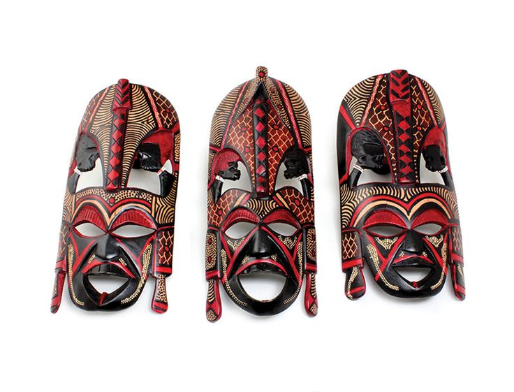 Carved Wooden African Wall Mask | Handmade Tribal Décor