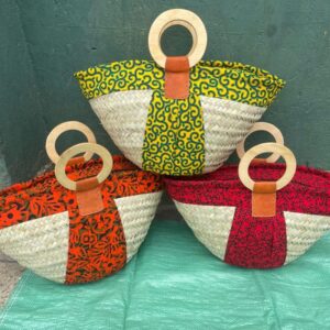 Store African Ankara Woven Basket Bag / Kitenge Kikapu Tote / Mini Tote