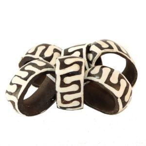 Batik Bone Napkin Ring / African Table Decor / Single Piece