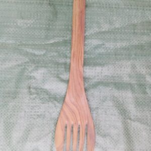 Store Wooden Serrated Fork Spatula / Long Handle Cooking Fork