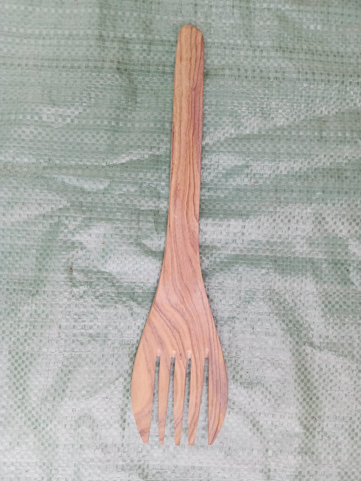Wooden Serrated Fork Spatula / Long Handle Cooking Fork