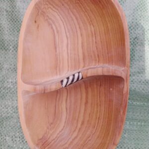 Store Wooden Divided 2 Bowl