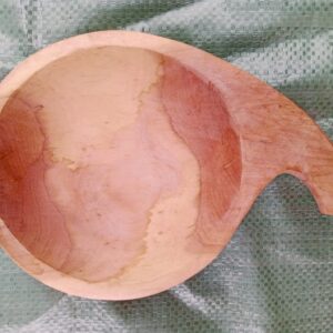 Wooden Calabash Bowl / Gourd Style Handled Serving Bowl