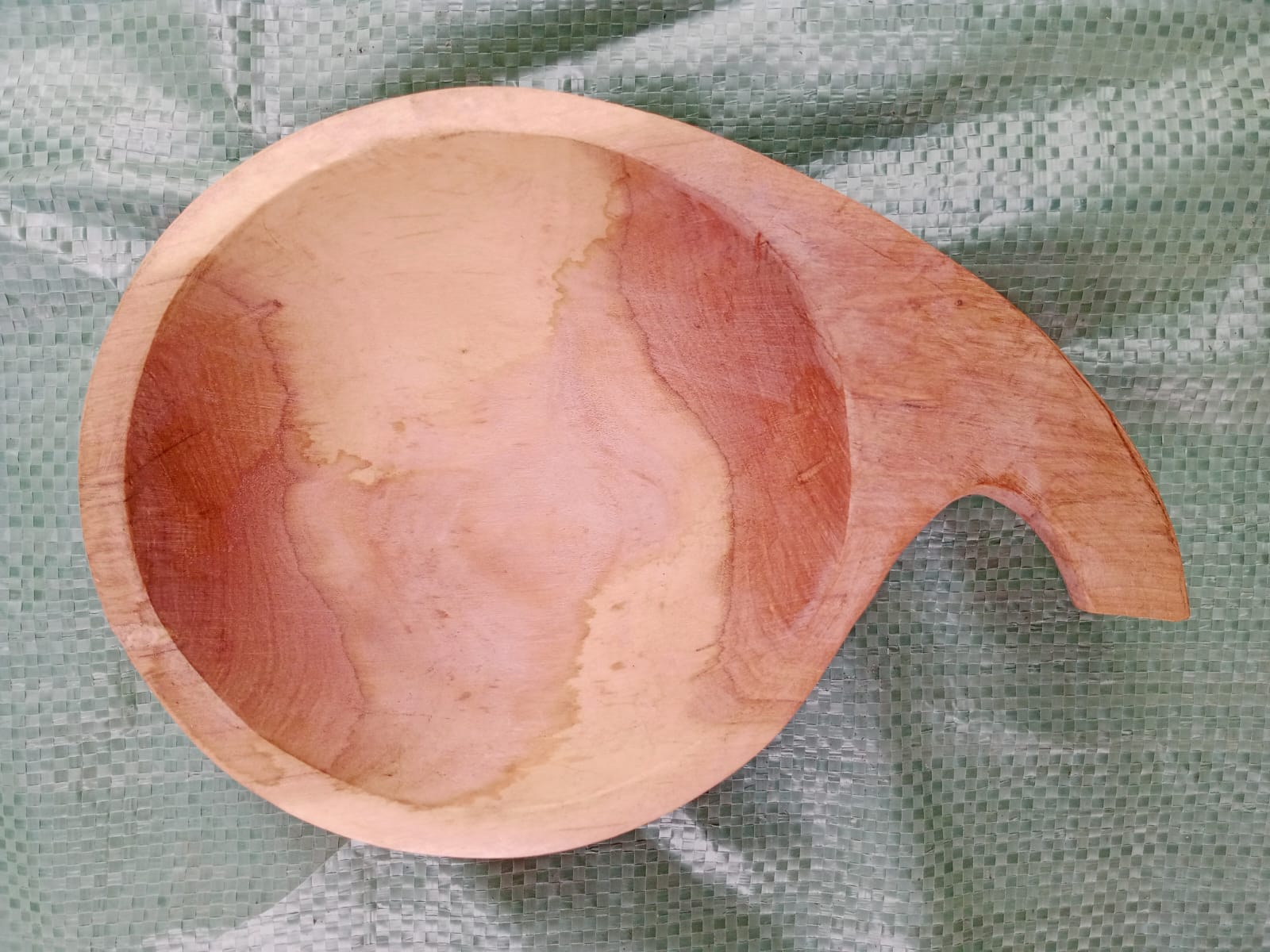 Wooden Calabash Bowl / Gourd Style Handled Serving Bowl