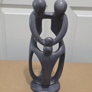 Kisii Soapstone Family Sculpture / Abstract African Statue