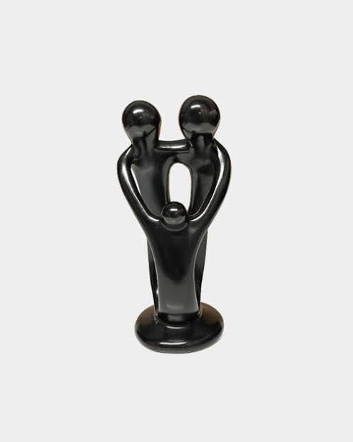 Kisii Soapstone Family Sculpture / Abstract African Statue