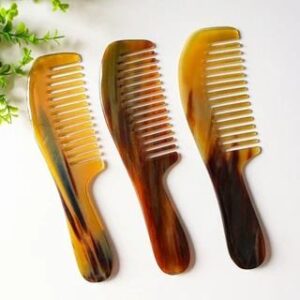 Handmade Horn Comb / Wide Tooth, Polished Cow Horn Hair Comb