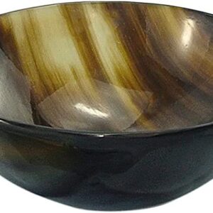 Round Horn Bowl / Handmade Polished Cow Horn Decor Dish Bowl